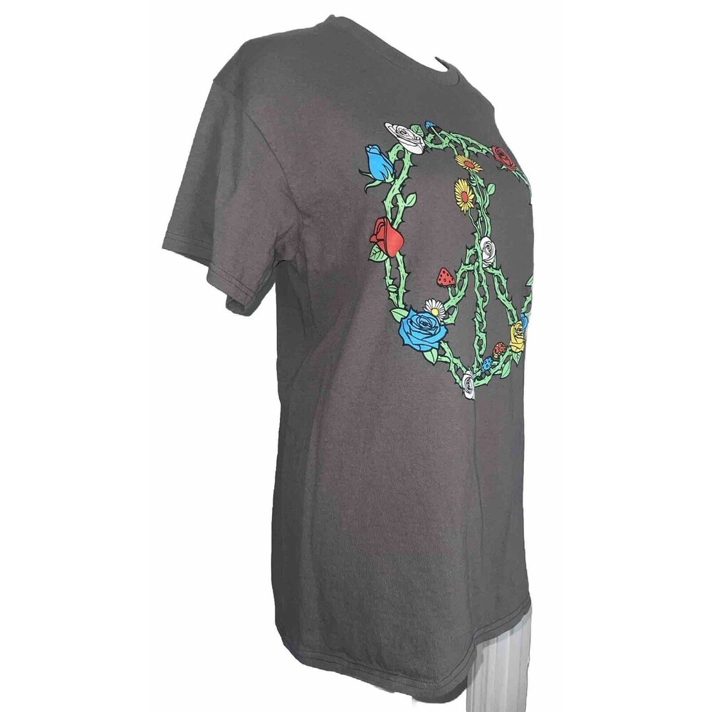 D O M Print Peace Sign T Shirt Women's Medium LTOP651 - Picture 3 of 5